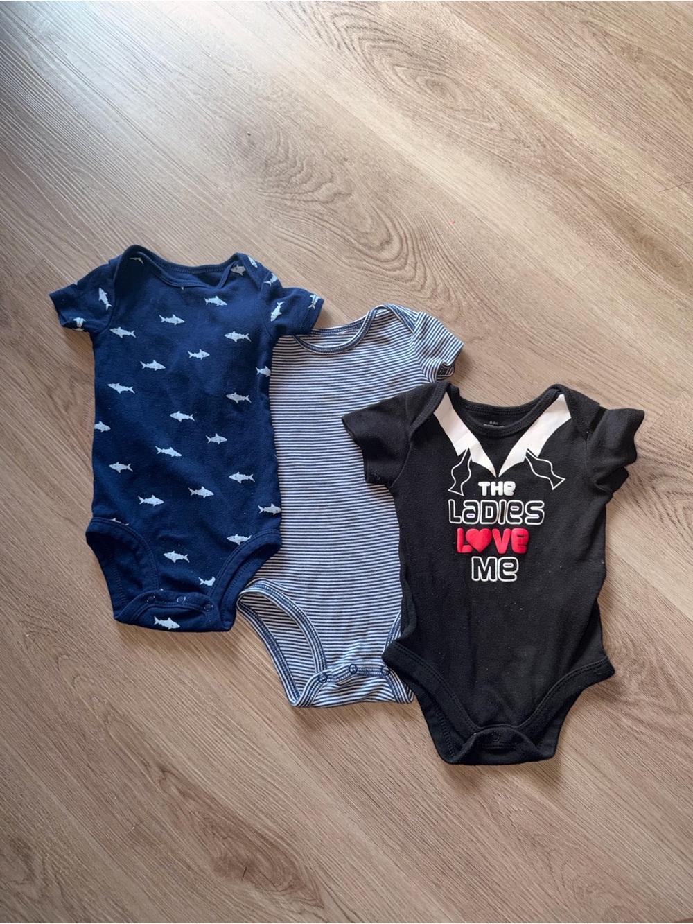 Baby Boy Bodysuit Bundle Set of 3 | Size 6–9 Months | Mixed Brands |